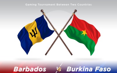 Barbados kontra Burkina Faso två flaggor