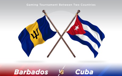 Barbados kontra Kuba två flaggor