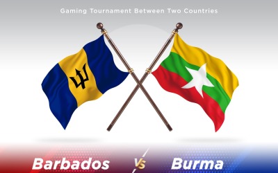 Barbados versus Burma Two Flags