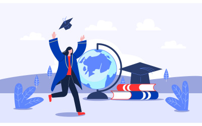 Online onderwijs plat ontwerpconcept