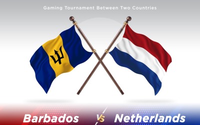Barbados gegen die Niederlande mit zwei Flaggen