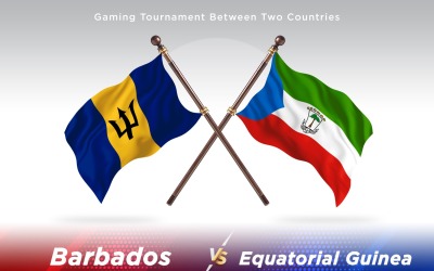 Barbados kontra ekvatorialguinea Två flaggor