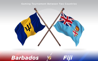 Barbados kontra Fiji två flaggor
