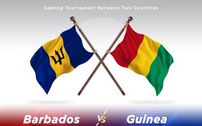 Barbados kontra guinea Två flaggor