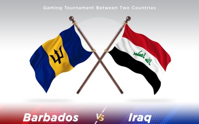 Barbados kontra Irak två flaggor