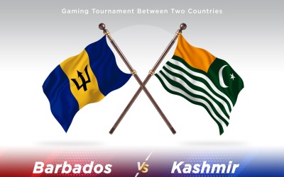Barbados kontra Kashmir två flaggor