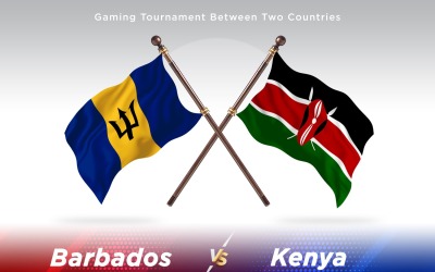 Barbados kontra Kenya två flaggor