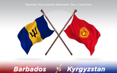Barbados kontra Kirgizistan Två flaggor