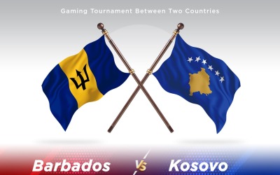 Barbados kontra Kosovo Två flaggor