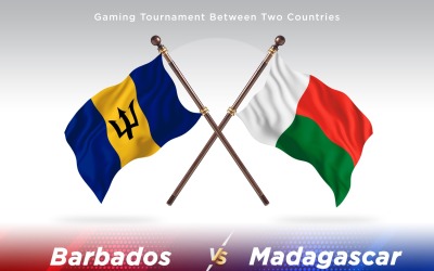 Barbados kontra Madagaskar två flaggor