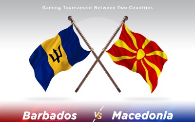 Barbados kontra Makedonien två flaggor