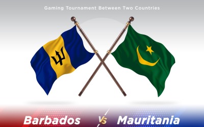 Barbados kontra Mauretanien två flaggor