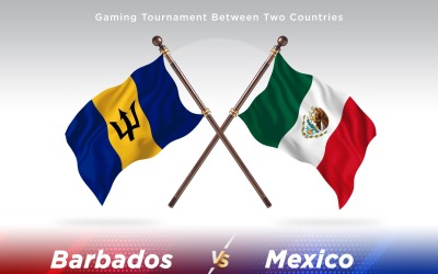 Barbados kontra Mexiko två flaggor