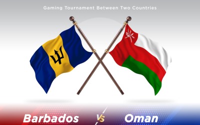 Barbados kontra Oman två flaggor