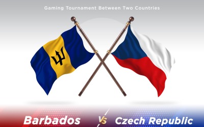 Barbados kontra Tjeckien Två flaggor