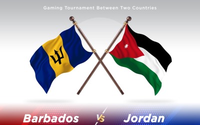 Barbados mot Jordanien två flaggor
