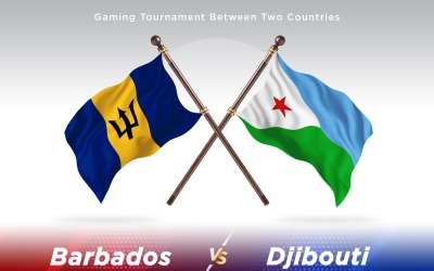Barbados versus Djibouti  Two Flags