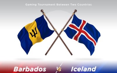 Barbados versus Iceland Two Flags