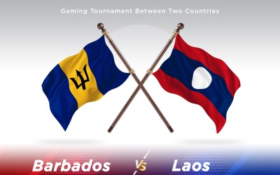 Barbados versus Laos Two Flags
