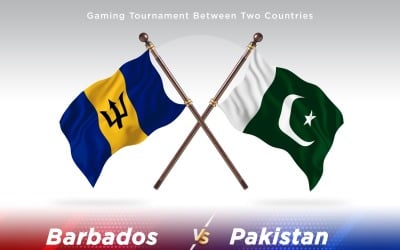 Barbados versus Pakistan Two Flags