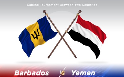 Barbados kontra Jemen två flaggor