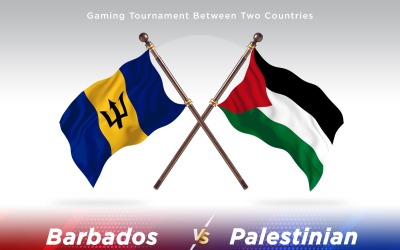 Barbados kontra palestinska två flaggor
