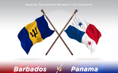 Barbados kontra Panama två flaggor