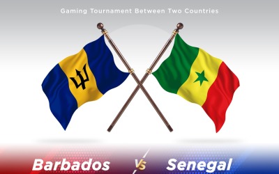 Barbados kontra Senegal två flaggor