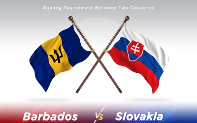 Barbados kontra Slovakien Två flaggor
