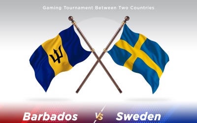 Barbados kontra Sweden Two Flags
