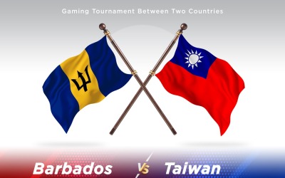 Barbados kontra Taiwan två flaggor