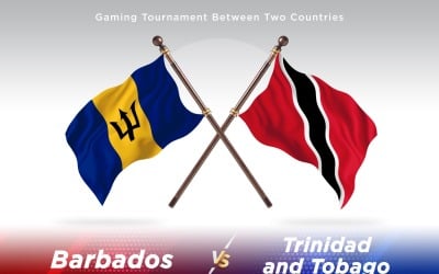 Barbados kontra Trinidad och Tobago två flaggor