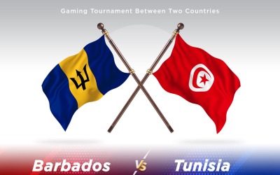 Barbados kontra Tunisien Två flaggor
