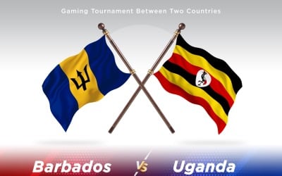 Barbados kontra Uganda två flaggor