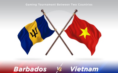 Barbados kontra Vietnam två flaggor