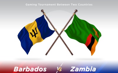 Barbados kontra Zambia två flaggor