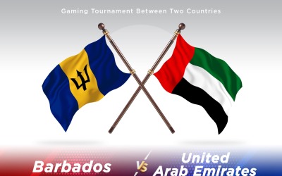 Barbados versus united Arab emirates Two Flags