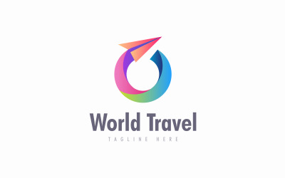 Conceito de design de ícone de logotipo de viagens pelo mundo