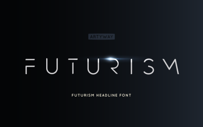 Futurismus nadpis a písmo loga