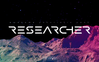 Futuristische Schrift des Forschers