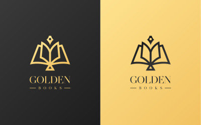 Golden Book Logo Icon Design Concept