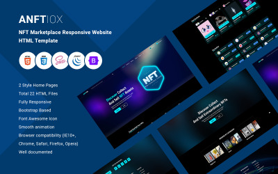 Anftiox - NFT Marketplace Webhely HTML -sablon