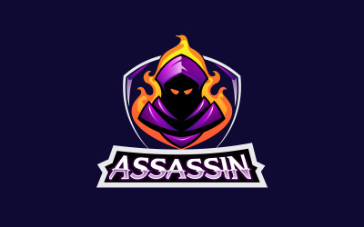 Asesino Mascot Logo Icono Diseño Vectorial
