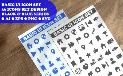 Basic Ui Business Icon Set Sablon