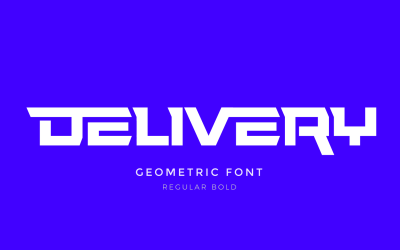 Bold Geometric Font &quot;Delivery&quot;