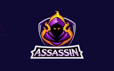 Disegno di vettore dell&amp;#39;icona del logo della mascotte dell&amp;#39;assassino