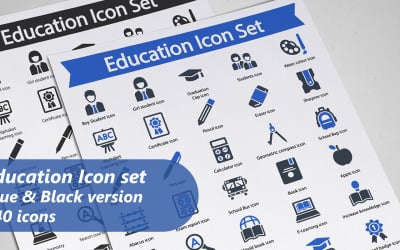 Education glyph icon Set template