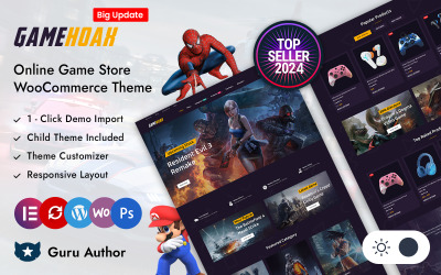 GameHoak – онлайн-магазин ігор Elementor Woocommerce адаптивна тема