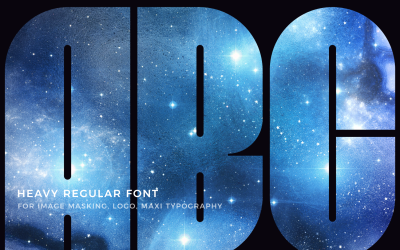 Heavy Space Awesome Font dla efektu maskowania obrazu, logo i maxi typografii