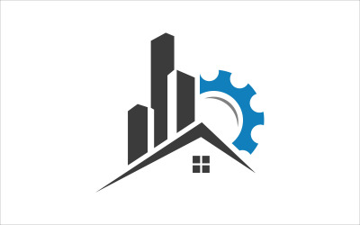 Plantilla de vector de ingeniero de construcción de edificios